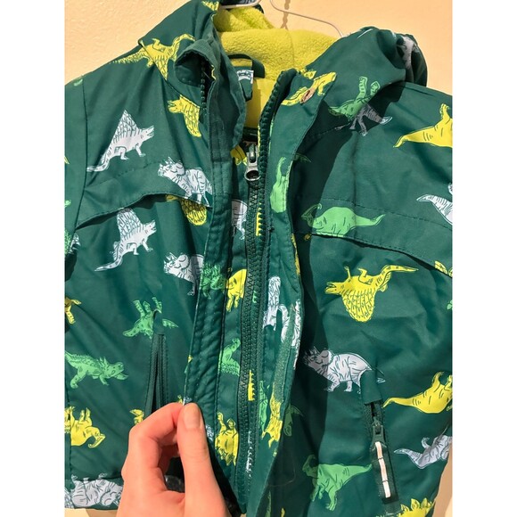 NWOT Cat & Jack Green Dinosaur Puffer Jacket Coat - 18M - Picture 4 of 6